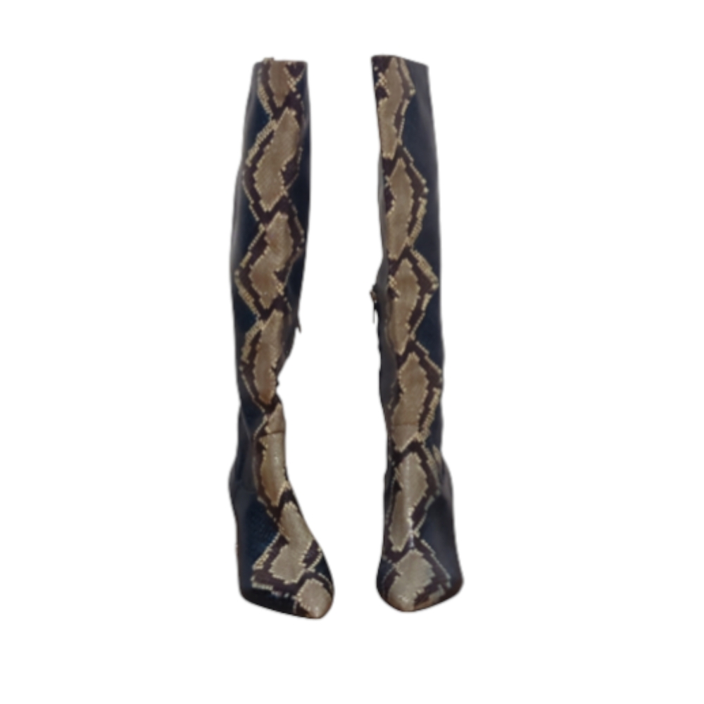 Sam Edelman Black and Tan Heeled Boots